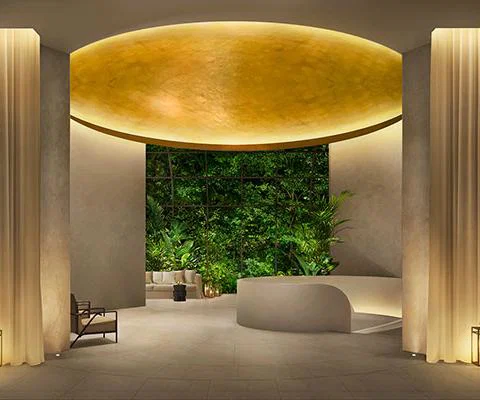 The lobby in the 204-key new Edition in Singapore