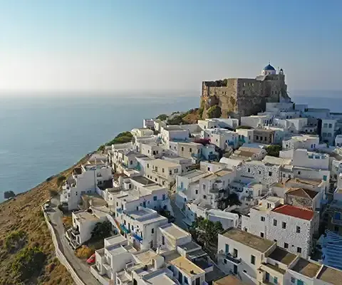 Astypalaia, Greece, is ideal for self-drive itineraries with an electric vehicle. Credit: K.Katopi