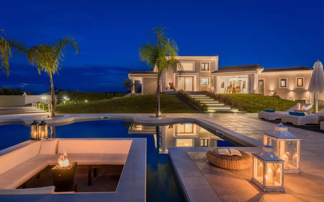 Agents can search for the perfect property using the Collections section of the SPL Villas website An SPL Villas property at night