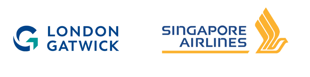 Gatwick and Singapore Airlines logo Gatwick and Singapore Airlines logo