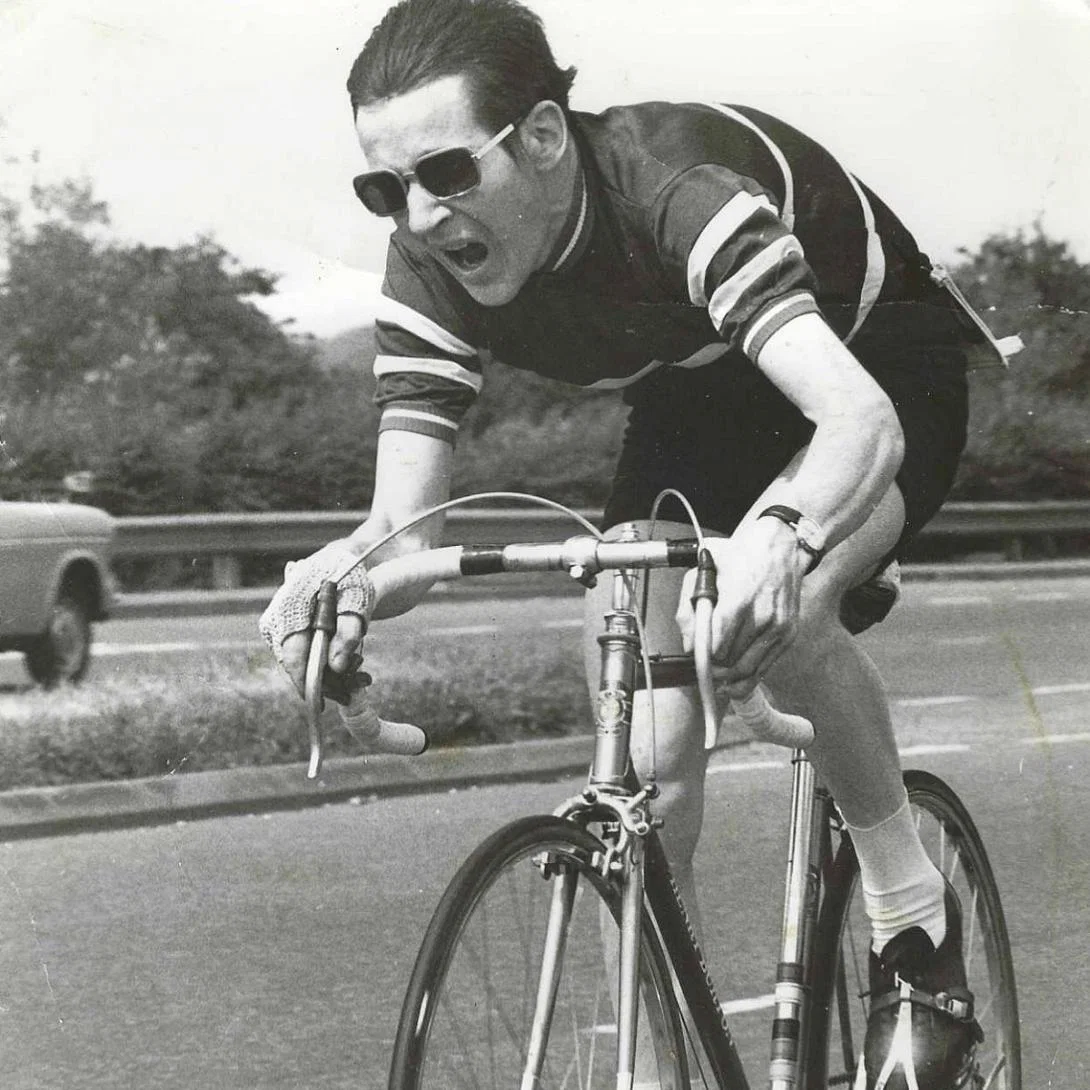 Claire's father Sean was a keen cyclist who competed in time trials in the 1960s and 1970s Claire's father Sean was a keen cyclist who competed in time trials in the 1960s and 1970s