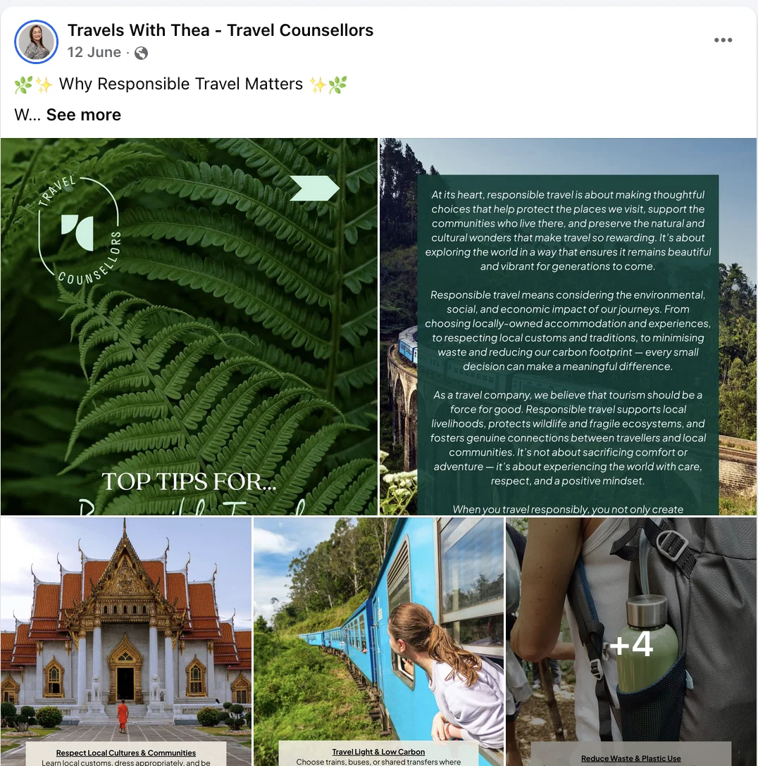 Travel Counsellor Thea Gillingham used vibrant imagery when sharing information with her clients Travel Counsellor Thea Gillingham used vibrant imagery when sharing information with her clients