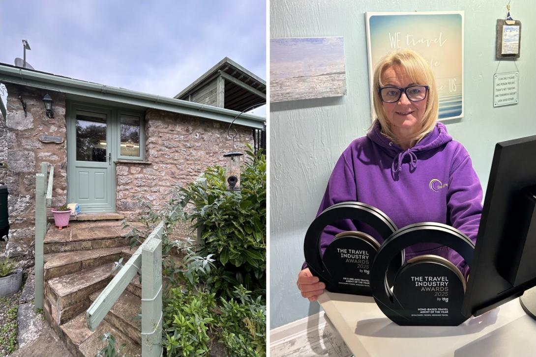 Emma Parry-Thorpe pictured with her awards in her garden office Emma Parry-Thorpe pictured with her awards in her garden office