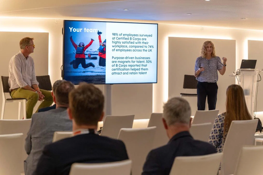 Intrepid's Rochelle Turner and Felloh's Will Bicknell ran through how B Corps balance profit and purpose Intrepid's Rochelle Turner and Felloh's Will Bicknell ran through how B Corps balance profit and purpose