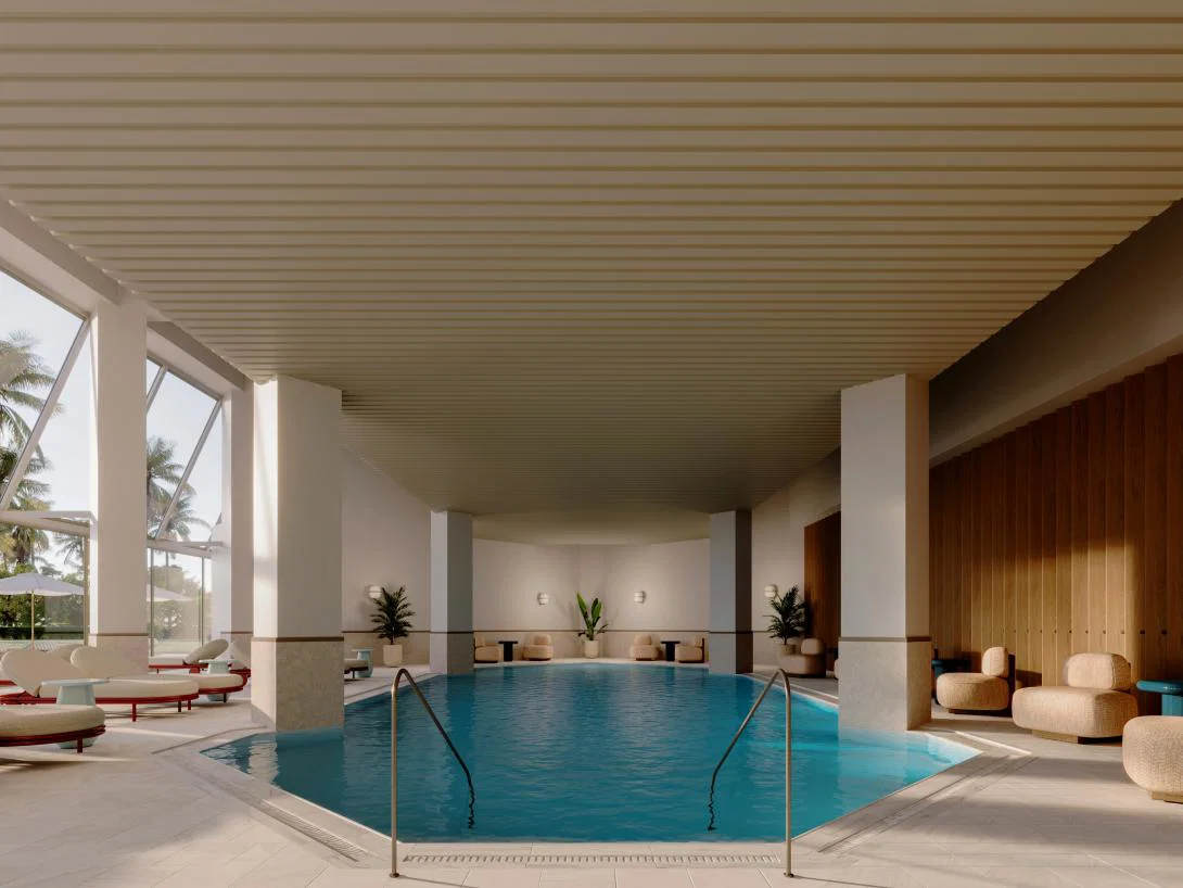 Indoor pool at hotel spa