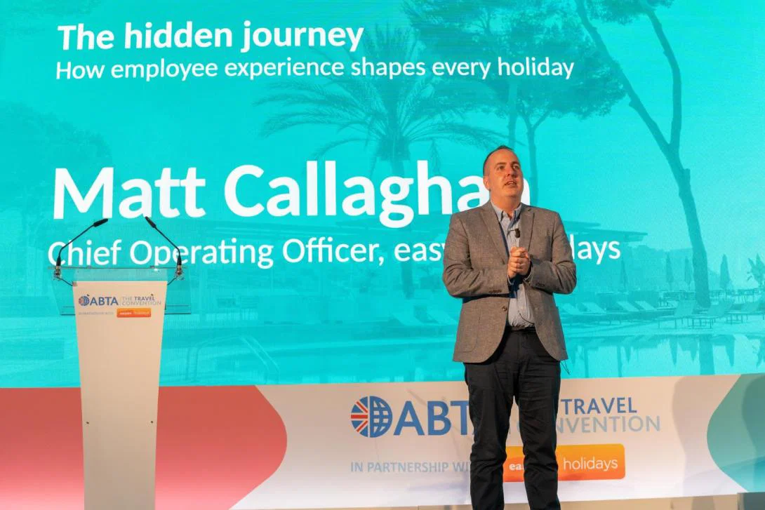 Matt Callaghan addressed delegates on how employee experience shapes people's holidays Matt Callaghan addressed delegates on how employee experience shapes people's holidays