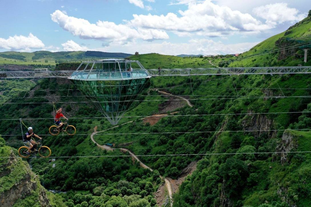 Diamond Bridge in Georgia Diamond Bridge with bike zipline in Georgia