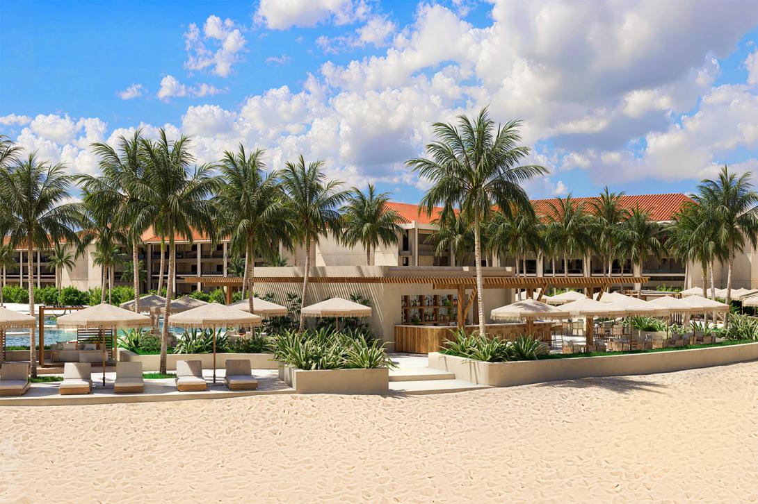 Hyatt Vivid Punta Cana beach side bar