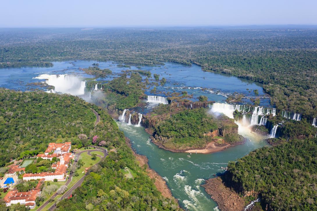 Helicopter view of Iguazu Falls Helicopter view of Iguazu Falls