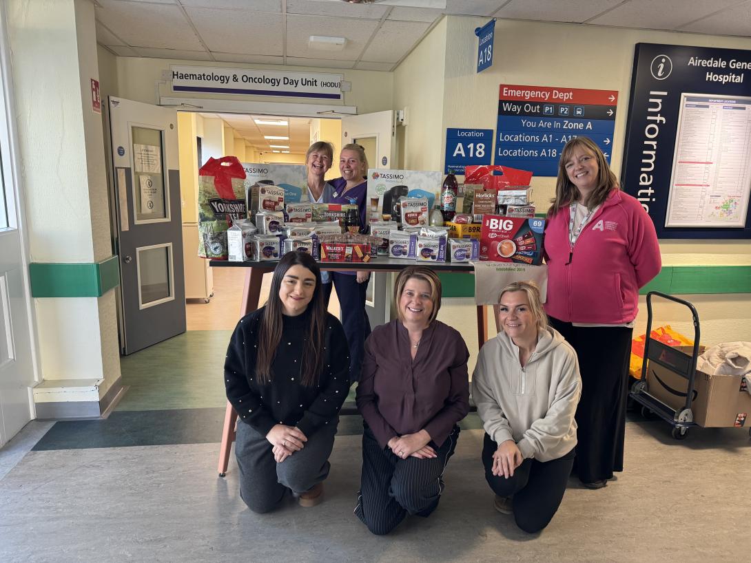 Refreshments donated to Airedale General Hospital by Olive Lounge Travel Refreshments donated to Airedale General Hospital by Olive Lounge Travel