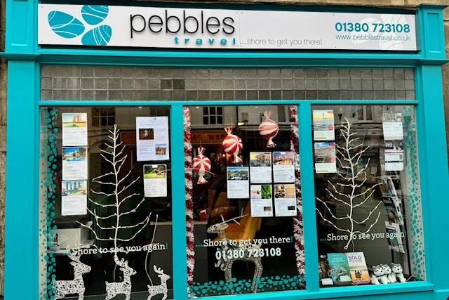 The outside of Pebbles Travel, post refurbishment The outside of Pebbles Travel, post refurbishment