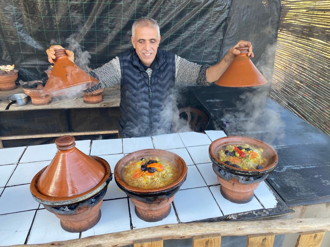 A chef cooking lunch at La Cle de Oliviers