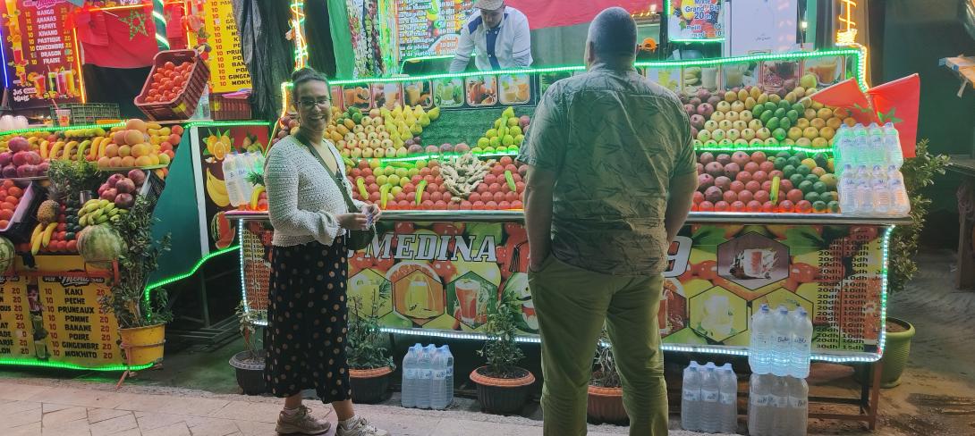 Queuing for fresh pomegranate juice