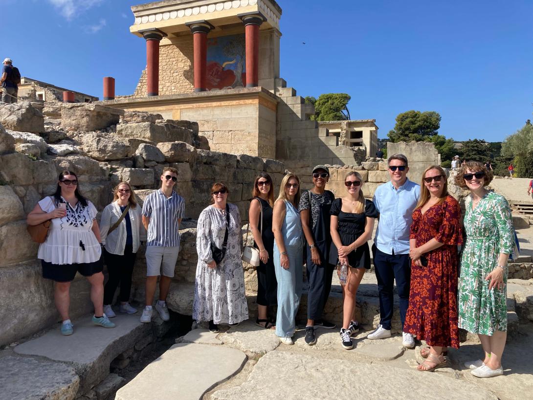 The TTG Sustainable Travel Ambassadors explore Knossos Palace in Crete