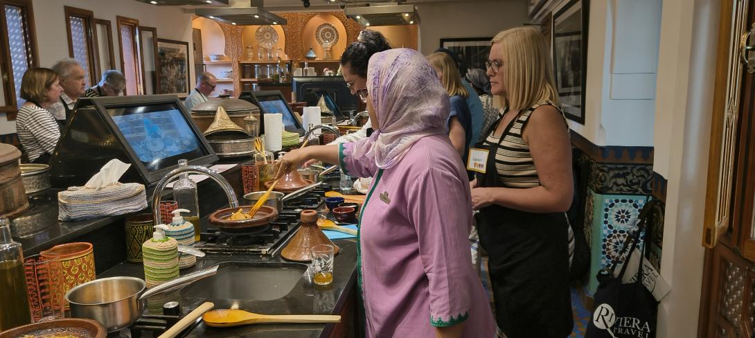 The agents enjoy their cooking class
