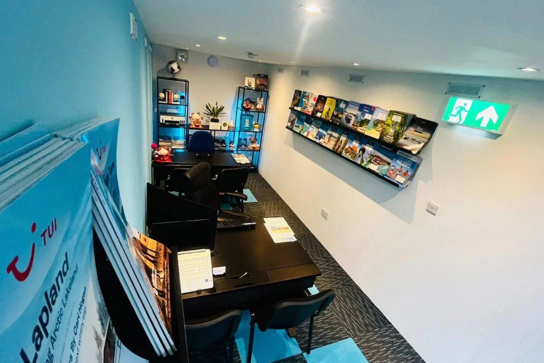 Inside shot of Travelosophers agency in Abakhan Village Inside shot of Travelosophers agency in Abakhan Village