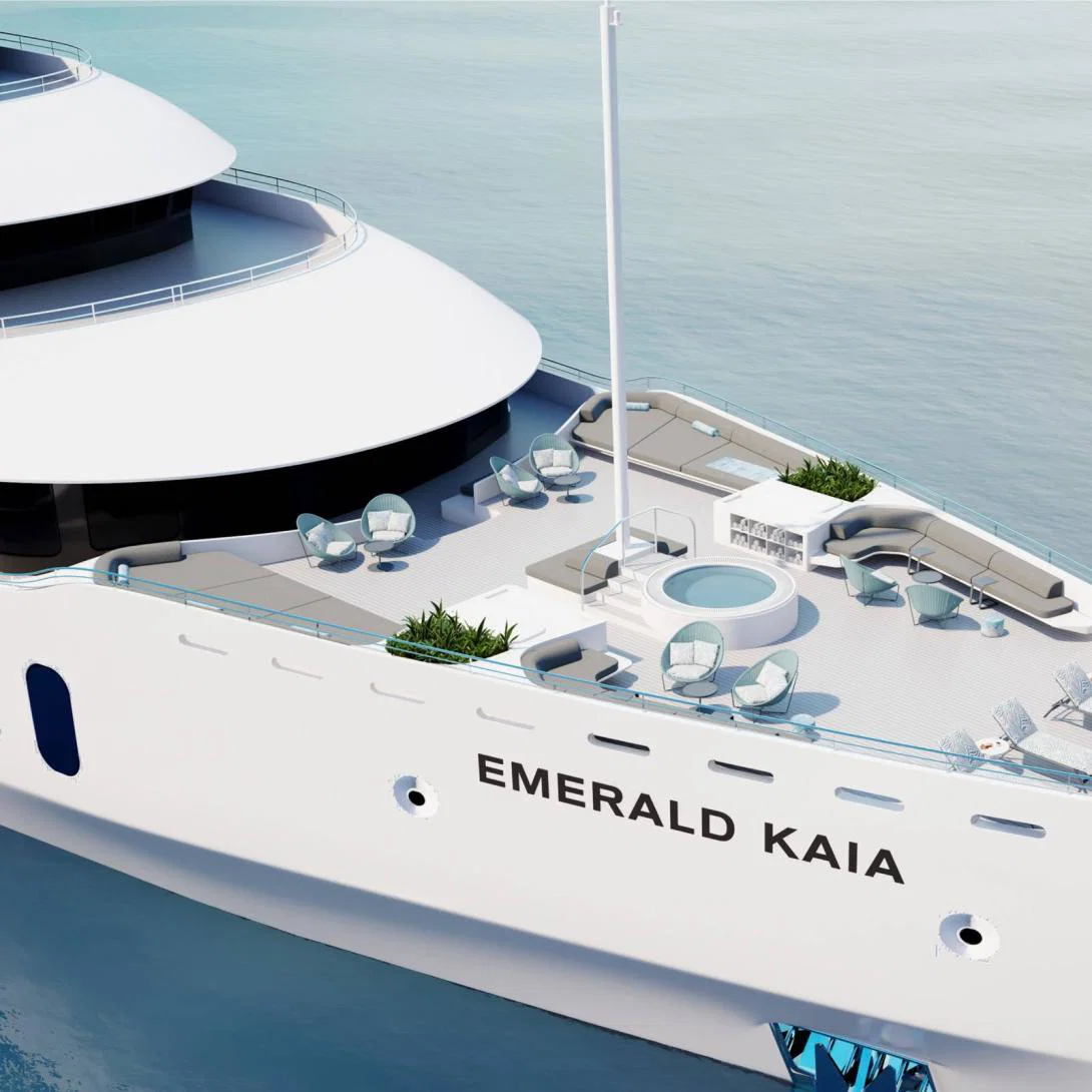 Renderings of Emerald Cruises' latest launch, Emerald Kaia