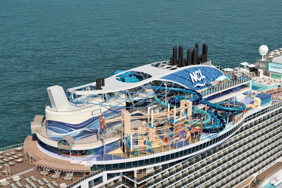 Rendering of open-air activity zone on board Norwegian Aura Rendering of open-air activity zone on board Norwegian Aura