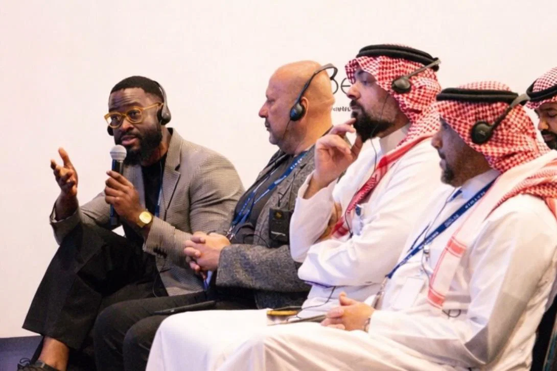 Man speaking at conference