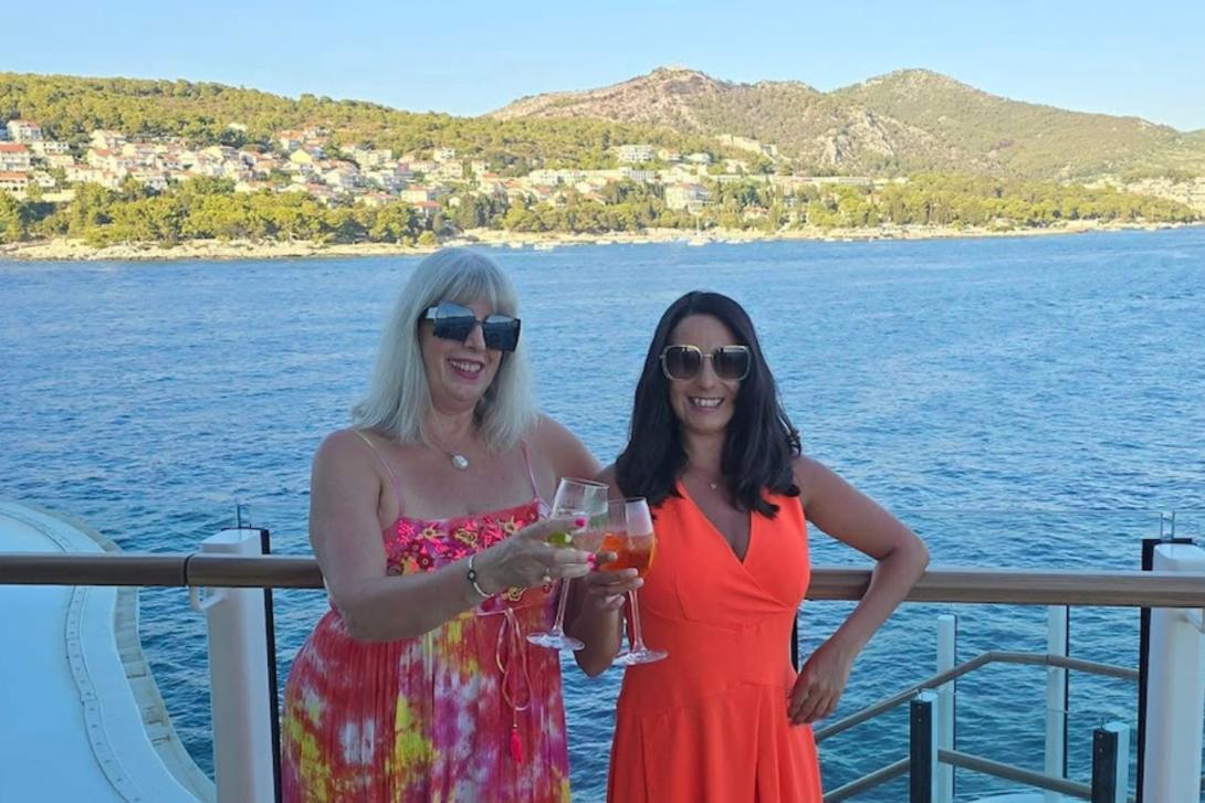 Two women on a boat