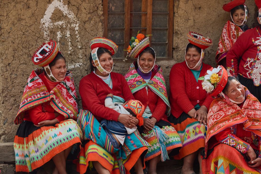 (credit: Intrepid) Indigenous women of Peru wearing colourful clothing
