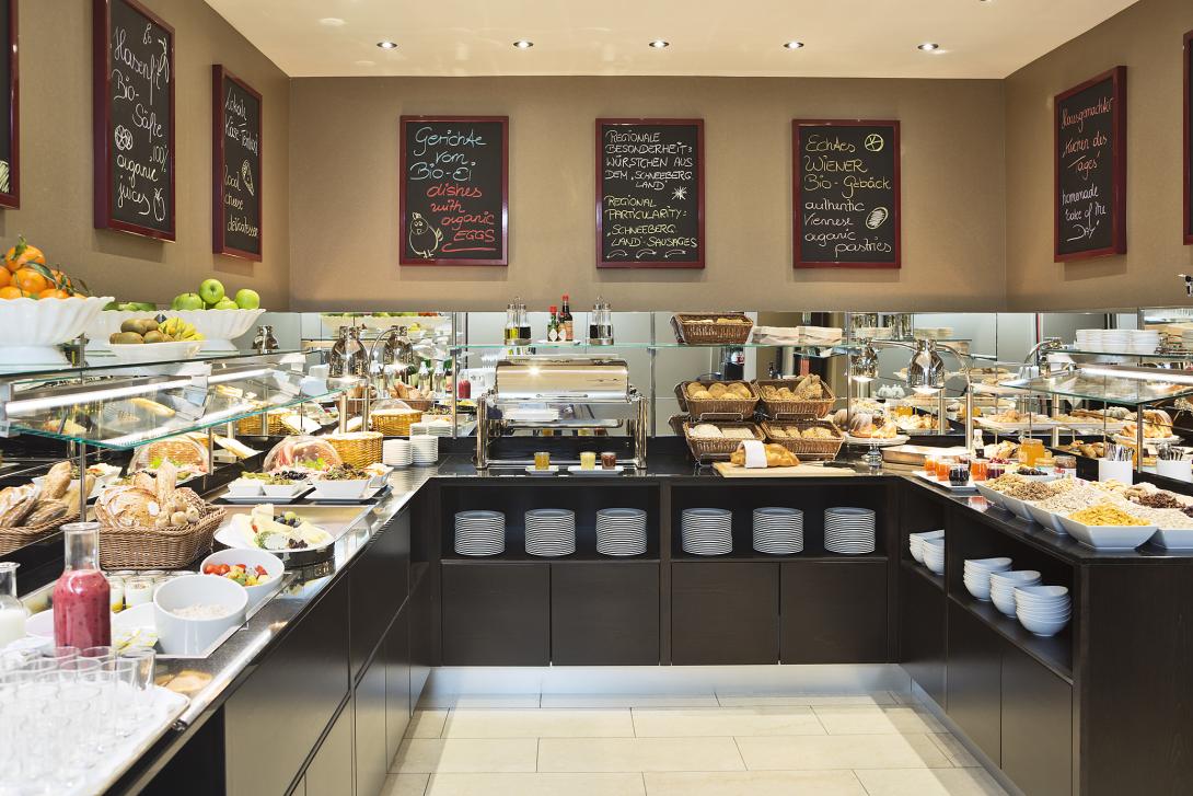 The breakfast buffet