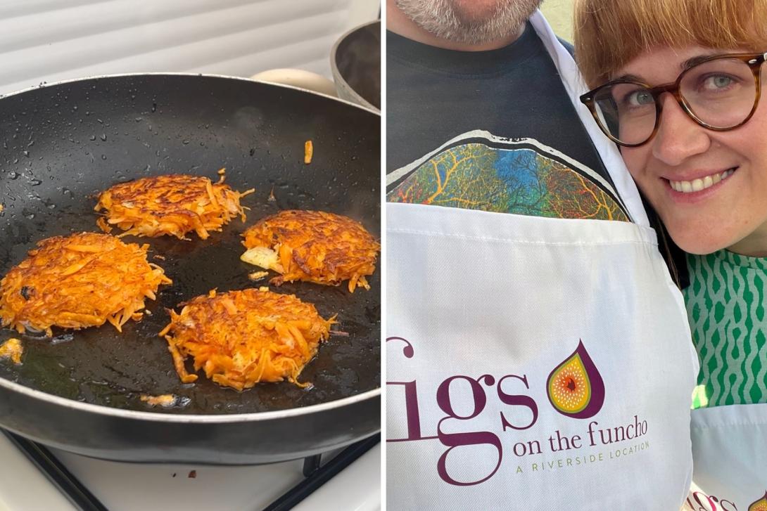 James and Telma in their Figs on the Funcho aprons