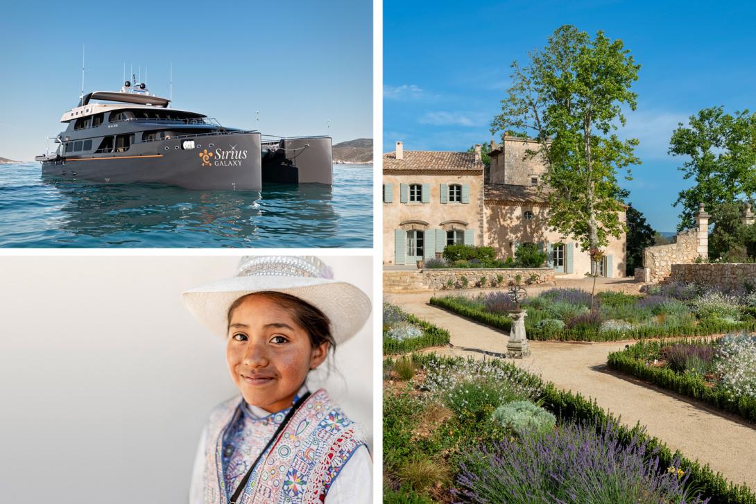 XO Private members attending Black Book include (clockwise from top left) Galaxy Cruises (Catamaran Sirius); Homanie Luxury Rentals (Homanie Bonnieux), and Enigma Peru XO Private members - Galaxy Cruises (Catamaran Sirius); Homanie Luxury Rentals (Homanie Bonnieux), and Enigma Peru