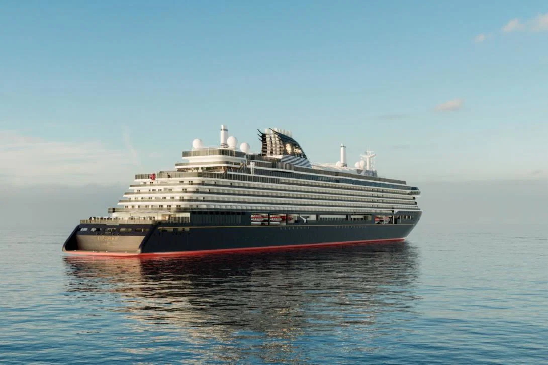Luxury cruise ship exterior sailing
