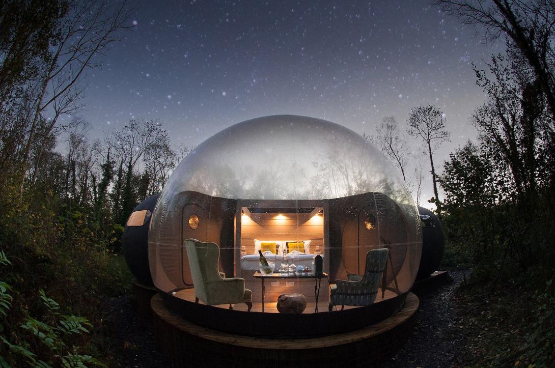 A bubble Dome at Finn Lough in County Fermanagh