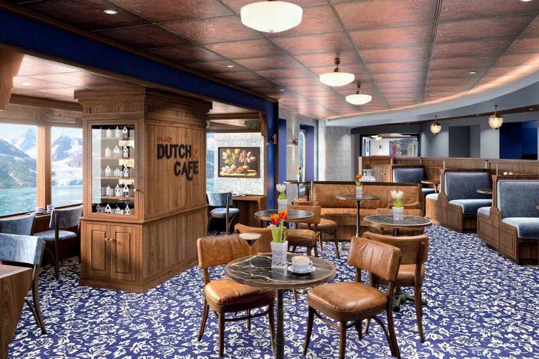 Rendering of The Grand Dutch Café onboard Oosterdam Rendering of The Grand Dutch Café onboard Oosterdam