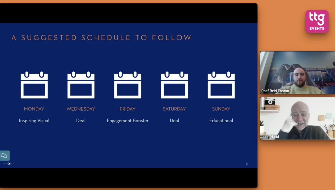 Credit: TTG Media / Celebrity Screenshot of social media schedule