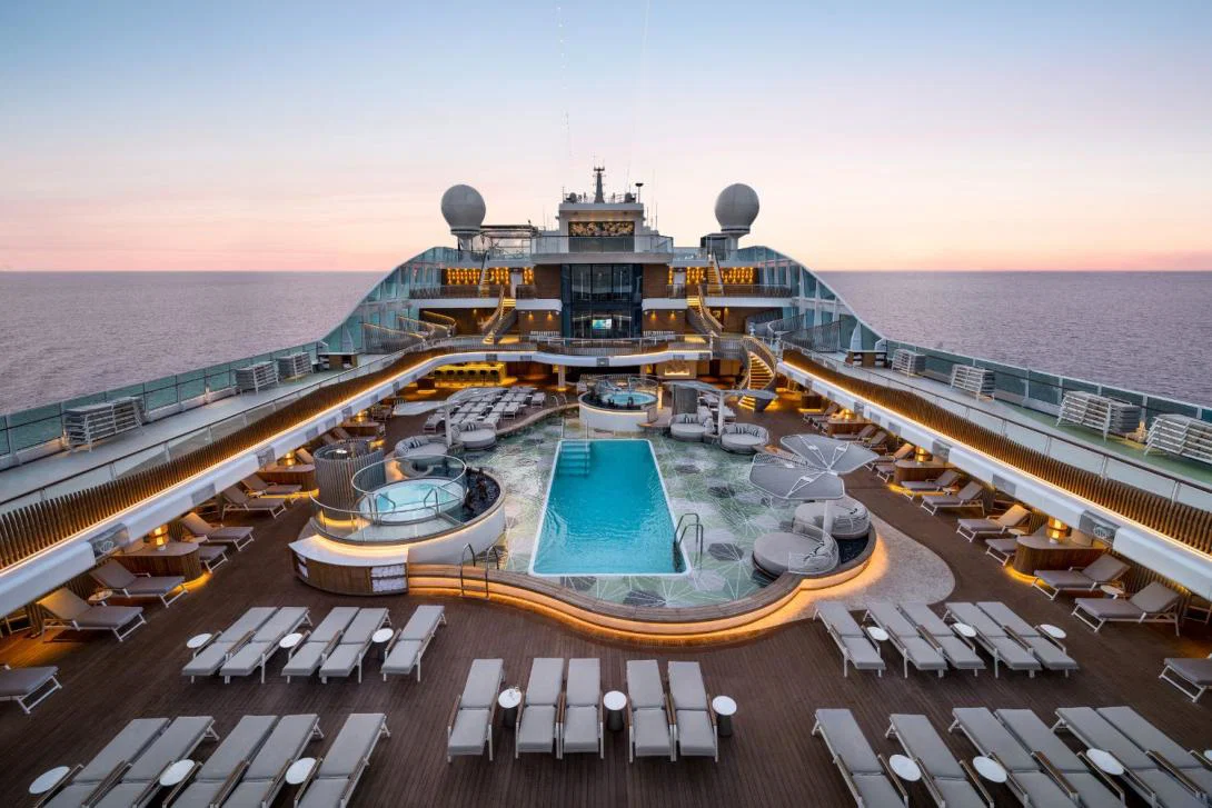 Ship deck with pool