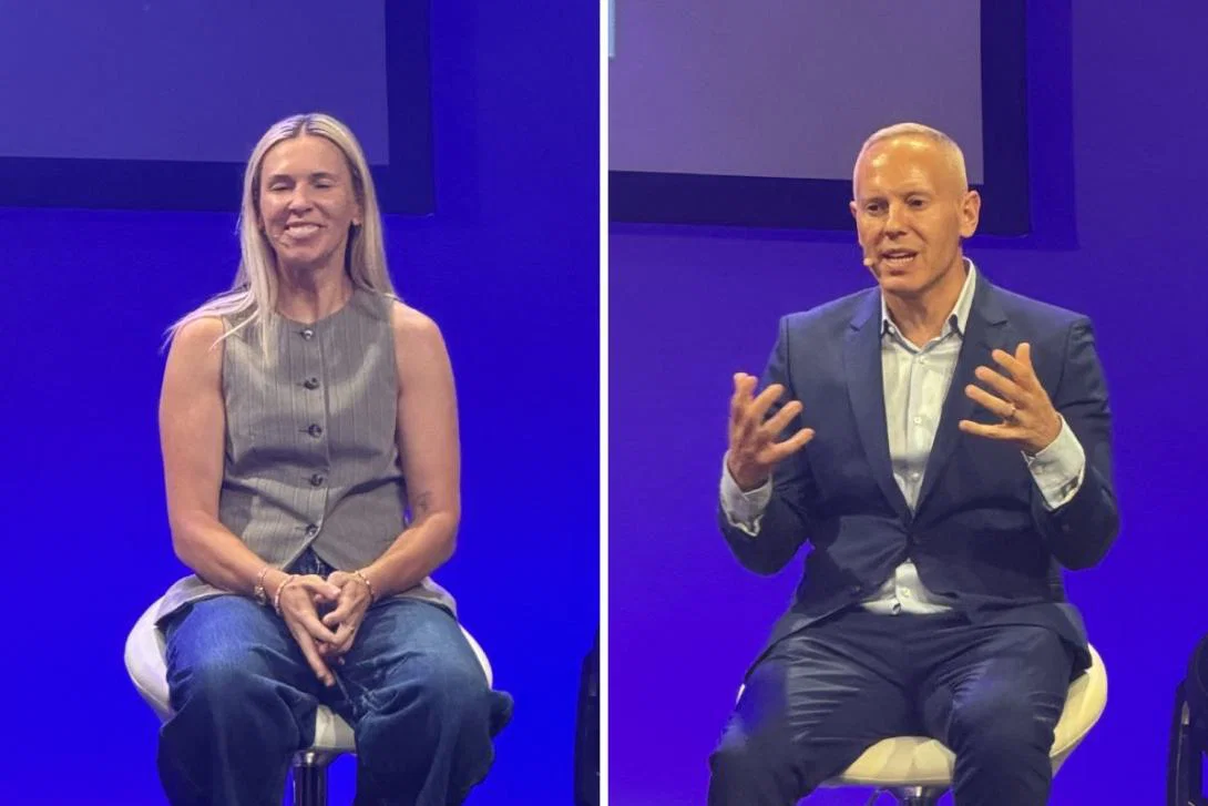 Carly Telford and Rob Rinder pictured at the 2026 Clia Conference