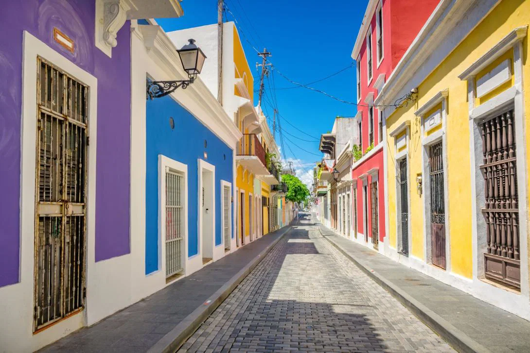 Coloured houses in Old San Juan in Puerto Rico