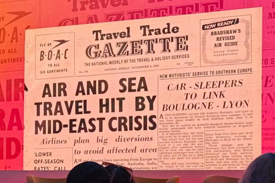 A cutting from a 1956 edition of TTG reporting on a crisis in the Middle East