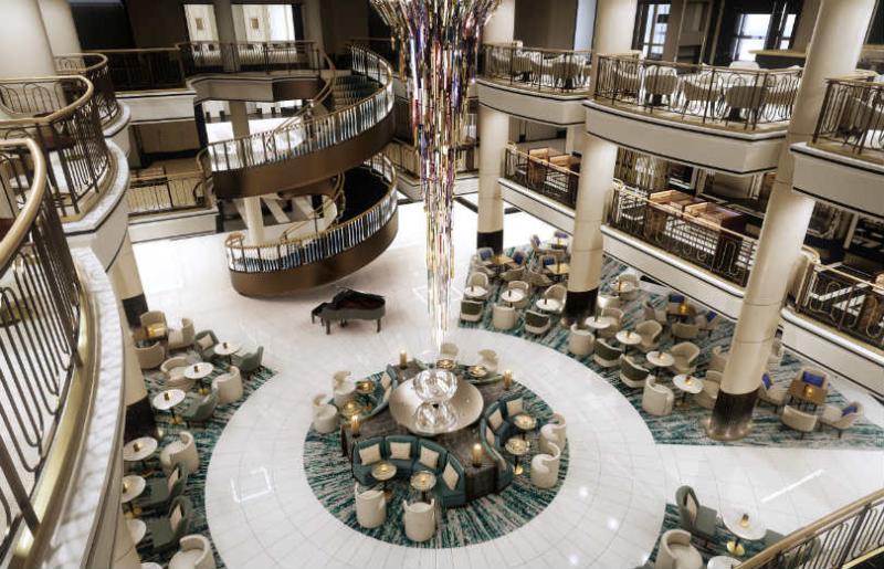 The atrium of P&O Cruises' ship Britannia