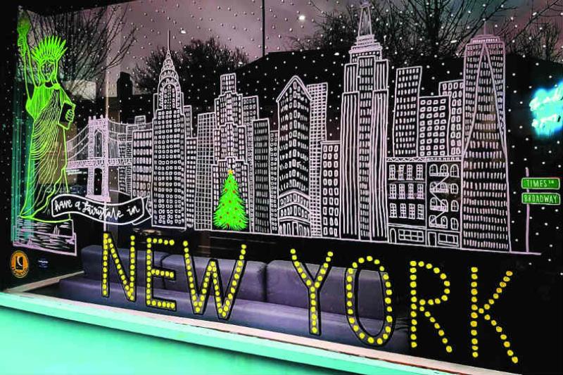 Footprint Travel in Prestwich's window has transformed into a New York fairytale