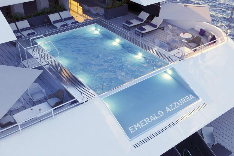 The yacht's infinity-style pool