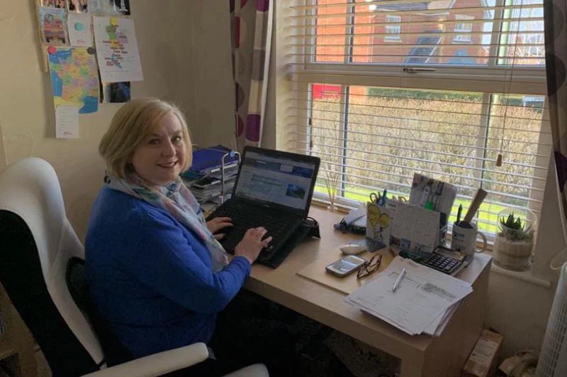 Ally Streeter at desk