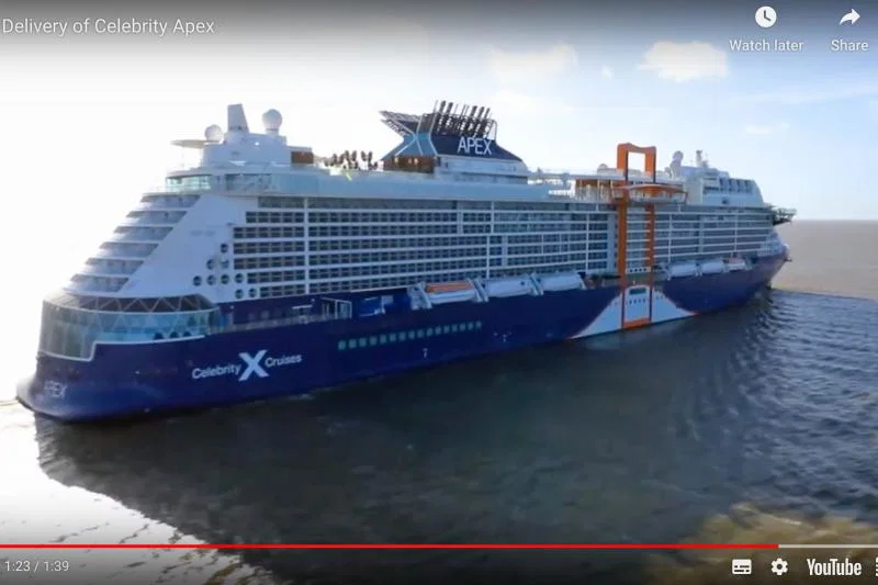 Celebrity took delivery of its newest ship, Apex, virtually due to the coronavirus crisis