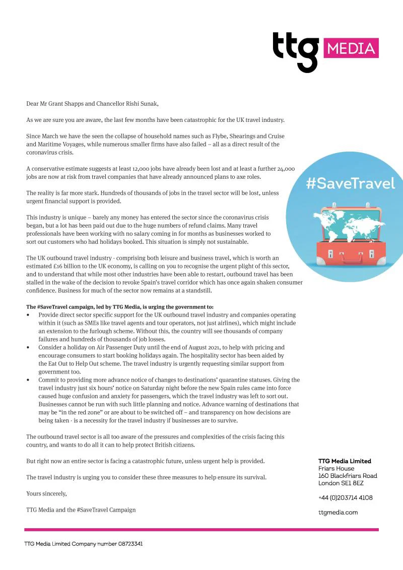 Trade urged to ask clients to back #SaveTravel campaign
