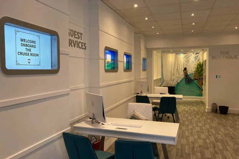The Cruise Room has been designed as a “ship in shop” concept to give customers the feeling of being onboard.