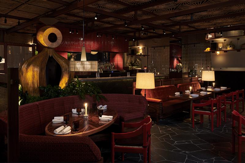 Atmospheric interiors of Decimo, signature restaurant at The Standard