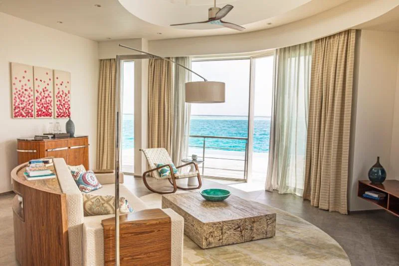 Interiors have been designed by Singaporean design studio, Miaja, “echoing modern Mediterranean chic”