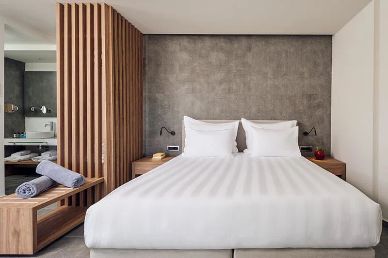 A typical guest room at the new resort