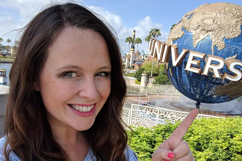 Writer Helen at Universal Orlando 