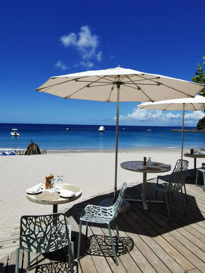 There are plenty of places around the resort to snack and watch the waves