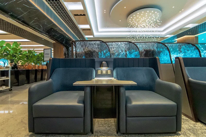 Modular seats meant for business and leisure in the SilverKris Lounge