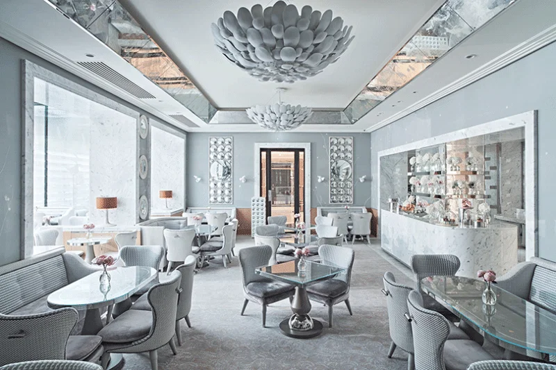 The Collins Room is another dining option, home to the famous Pret-a-Portea